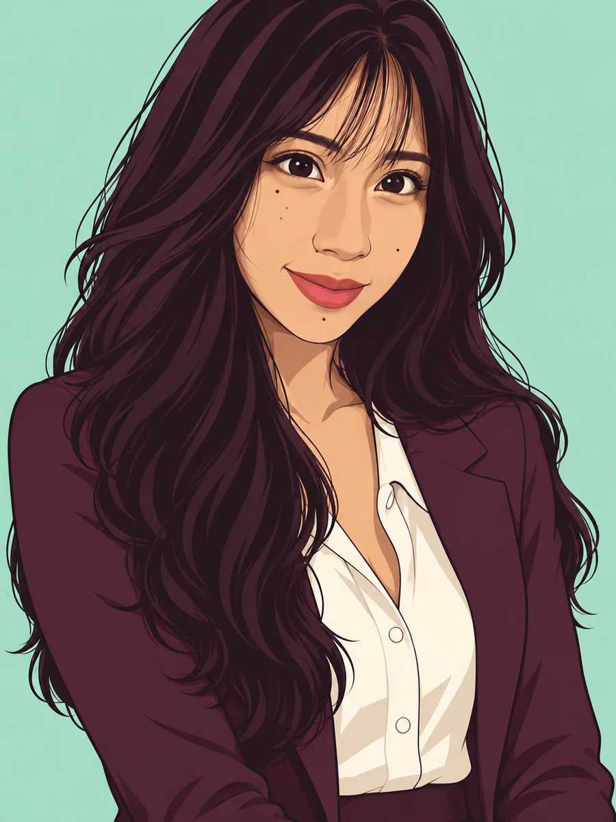 Retrato ilustrado de Elena Suarez, CEO y cofundadora de Nakea