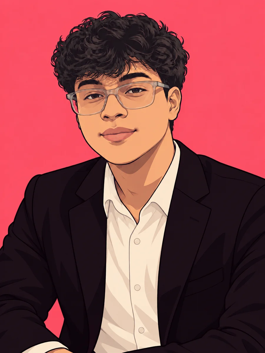 Retrato ilustrado de Lenin Chavez, CTO y cofundador de Nakea